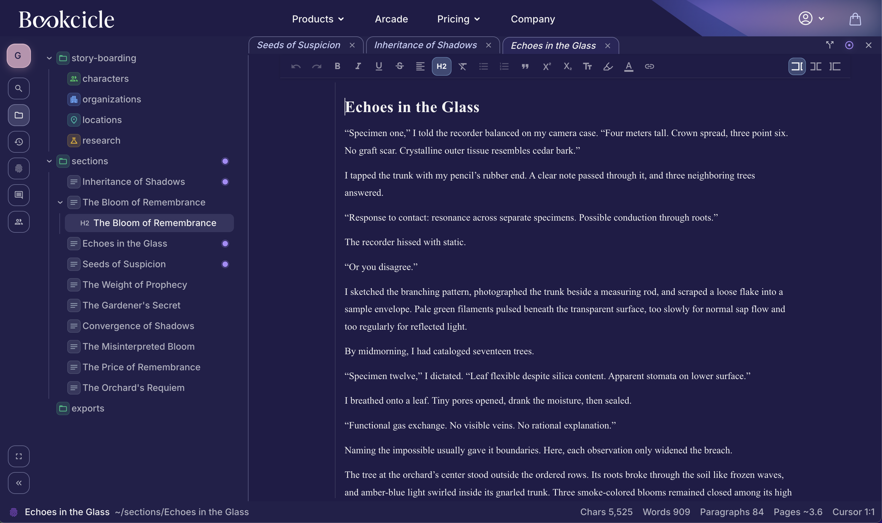 Studio Editor for Web in dark mode.